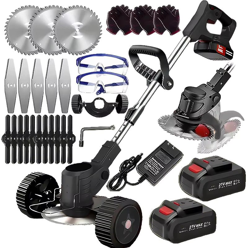 Cordless Weed Trimmer with 2 Batteries – Lightweight Electric Grass Cutter for Lawn & Garden