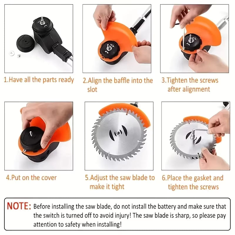 Cordless Weed Trimmer with 2 Batteries – Lightweight Electric Grass Cutter for Lawn & Garden